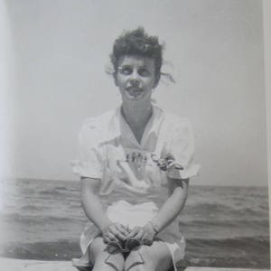 1950s Beach Photo: California Woman Snapshot