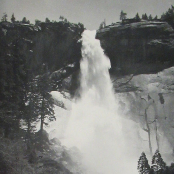 Nevada Falls - Ansel Adams (1902-1984) Best's Studio Yosemite National Park, CA 5 x 7 Photograph - Back Stamped Circa 1940