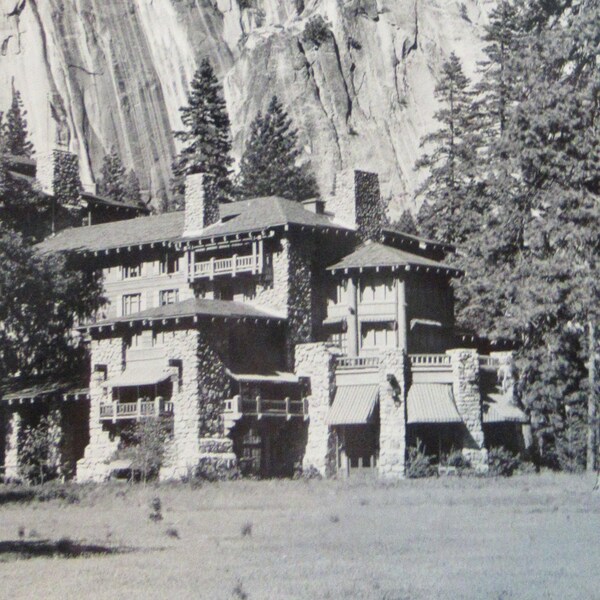 Ahwahnee - Ansel Adams (1902-1984) Best's Studio Yosemite National Park, California 4 1/2 x 6 1/2 Photograph - Back Stamped Circa 1940