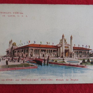 Vintage 1904 St. Louis World&#39;s Fair Metallurgy Building Souvenir Postcard - Louisiana Purchase Expo