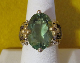 Barbara Bixby Peridot Ring Sterling Silver 18K Gold - Etsy display picture 1