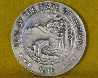 Original 1966 State Of Indiana Silver .999 Sesquicentennial Commemorative Medal