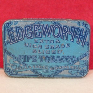 Vintage 1920's Edgeworth Sliced Pipe Tobacco Pocket Advertising Tin