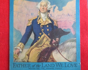 Vintage 1932 George Washington Sheet Music Poster
