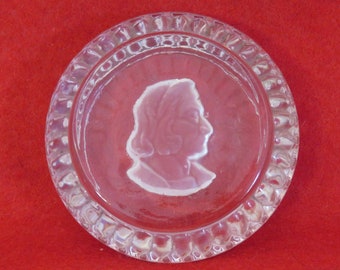 1893 Columbian Exposition Chicago World's Fair Christopher Columbus Reverse Relief Libbey Glass Paperweight