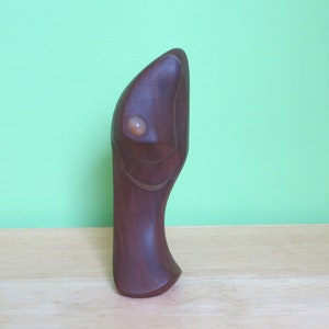 Mid Century Abstract Wooden Madonna and Child Sculpture Figurine - Hand Made Danish Teak