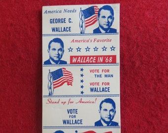 8 Original 1968 George Wallace For President Campaign Decals