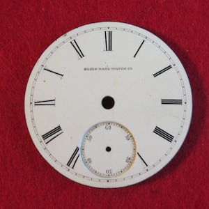 Original Pocket Watch Face Replacement Elgin National Watch Company 45mm Steam Punk - Face Only