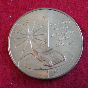 Vintage 1954 General Motors GM Motorama Commemorative Souvenir Token Coin