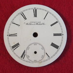 Original Pocket Watch Face Replacement American Waltham Watch Co 45mm Steam Punk - Face Only