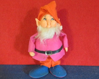 Vintage 1950's Christmas Elf Pixie Gnome Ornament Doll Decoration - Made In Japan