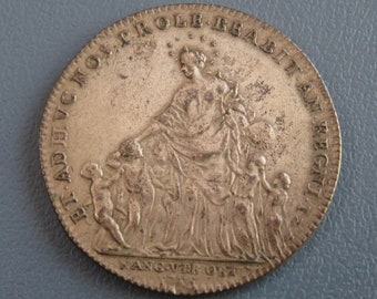 Antique 1715 Duche De Lorraine - Elisabeth Charlotte Of Orleans Nancy Medal - Femme De Leopold