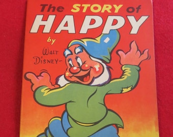 1938 Walt Disney's Story of Happy Book: Snow White, Seven Dwarfs