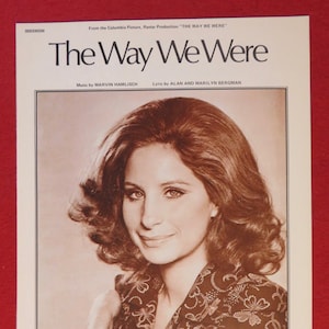 1973 The Way We Were Barbra Streisand Sheet Music