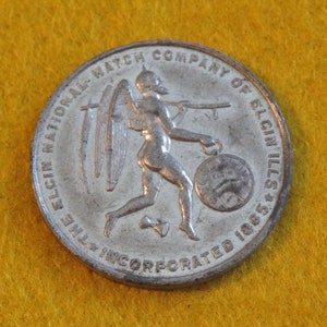 Original 1874 Chicago Exposition Elgin National Watch Company Souvenir Token Flip Coin