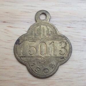Original 1906 Chicago Dog Tax Tag License Permit - CDT Design
