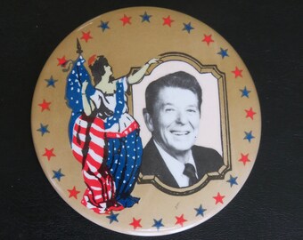 1980 President Ronald Reagan Presidential Campaign Pin Back Button - Free Shipping