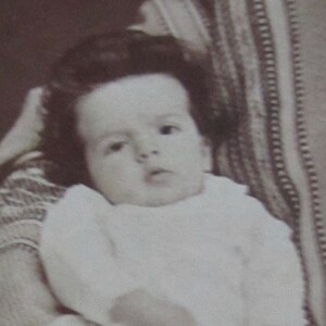 What A Head Of Hair! - CDV Photo Of Baby With Thick Dark Hair - Free Shipping