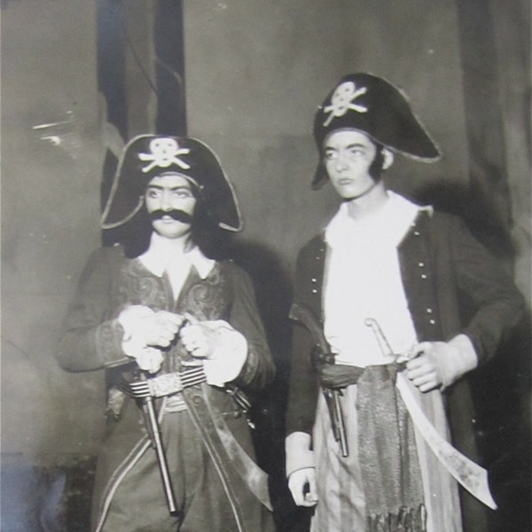 Original 1930's Pirates of the Caribbean  School Play Snapshot Photograph - Free Shipping