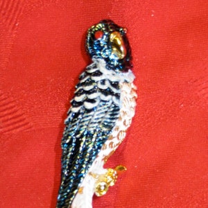 Vintage Gerry&#39;s Blue Parrot Brooch Pin - Signed - Free Shipping