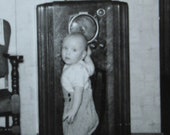 Vintage 1940 39 s Little Boy Wants Listen To The Lone Ranger Snapshot Photograph
