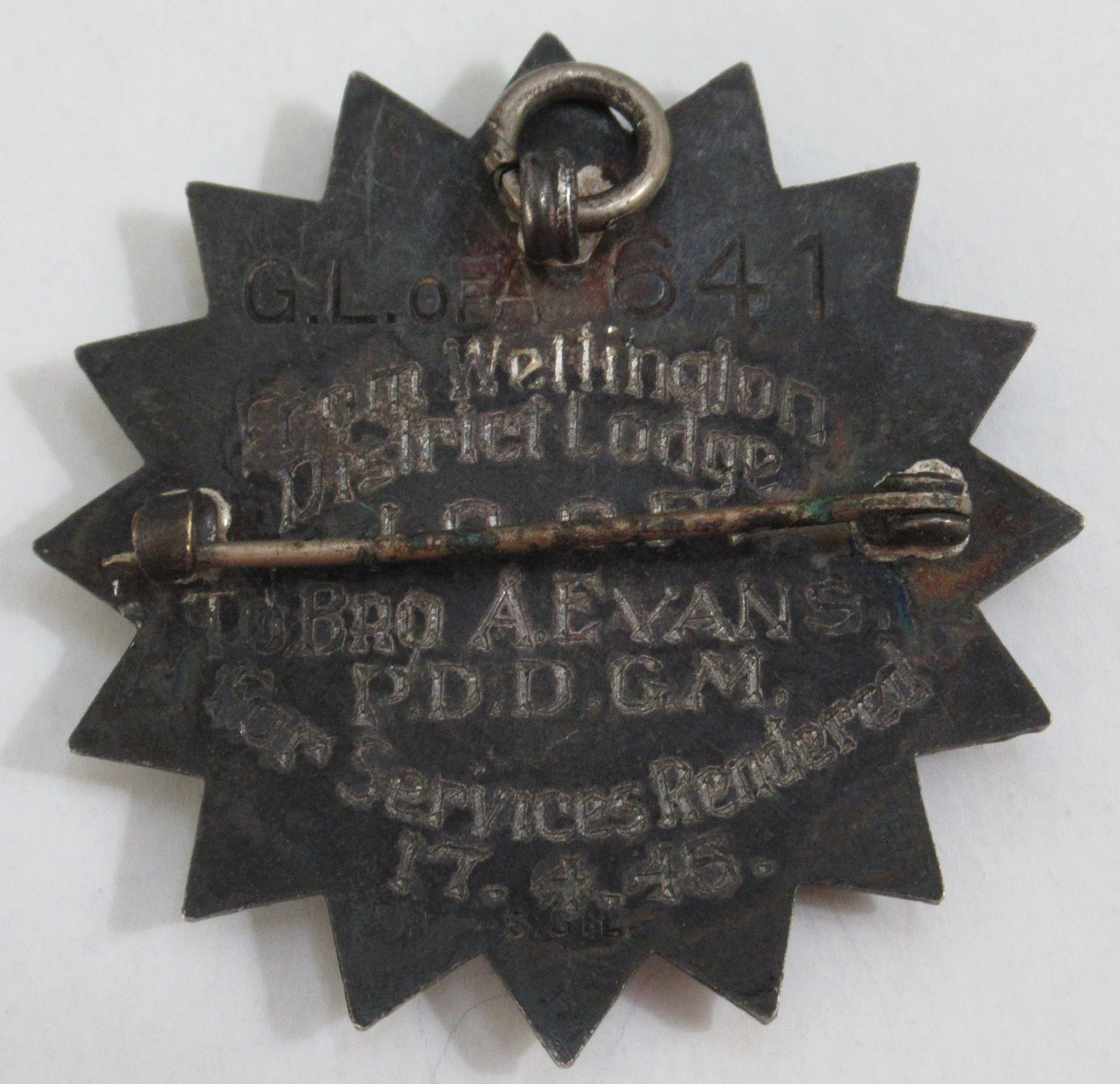 Vintage 1940's I.O.O.F. Odd Fellows D.D.G.M. District Grand