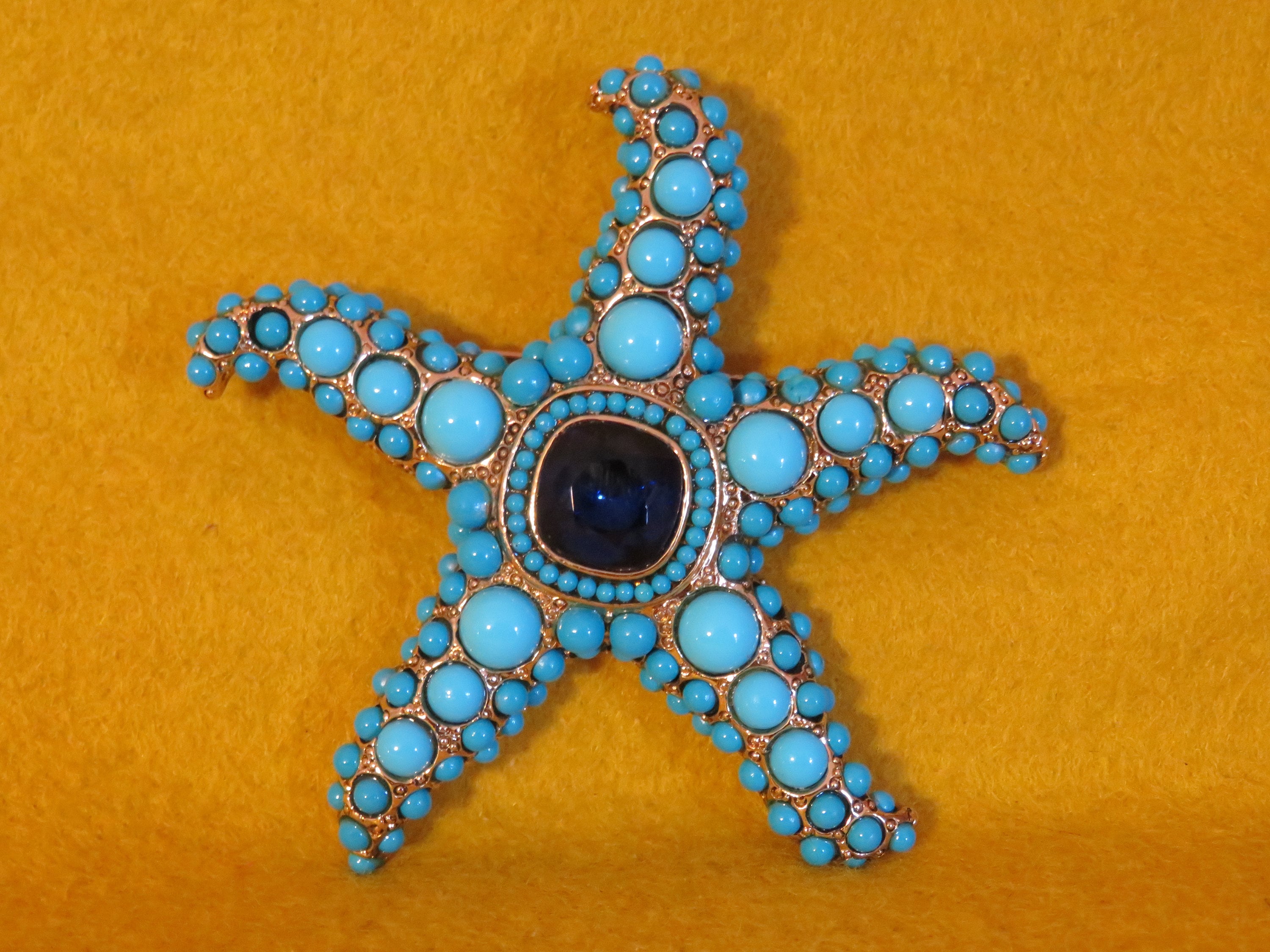 KJL Kenneth Jay Lane Blue Turquoise Starfish Brooch - Etsy