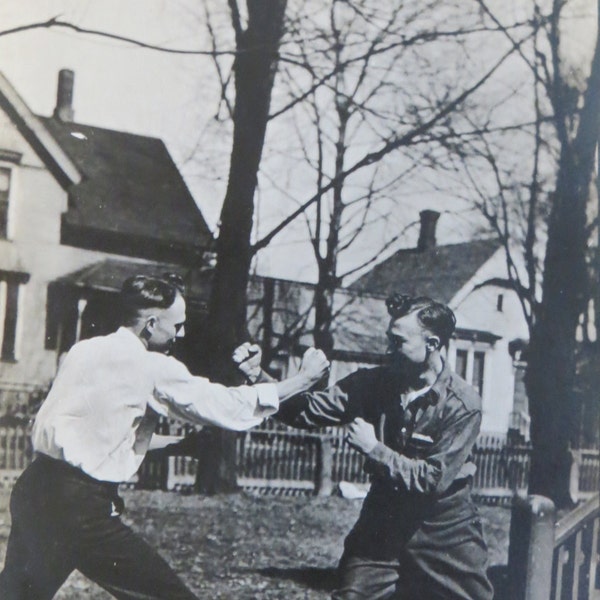 Vintage 1900's Hatfield's And McCoys Fighting Neighbors Real Photo Postcard - Free Shipping