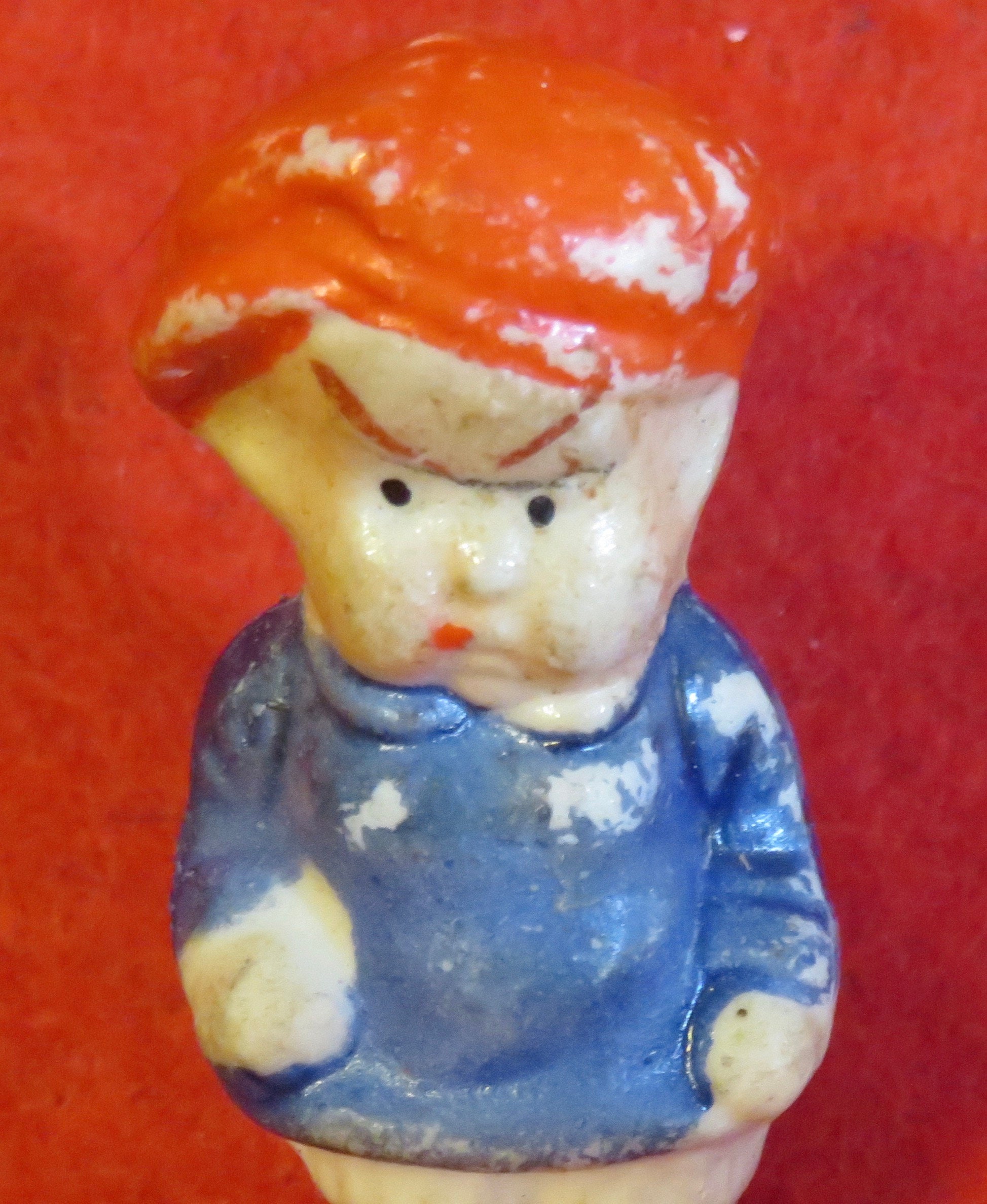 Vintage 1920's Bisque Angry Little Boy Toy Doll Figurine