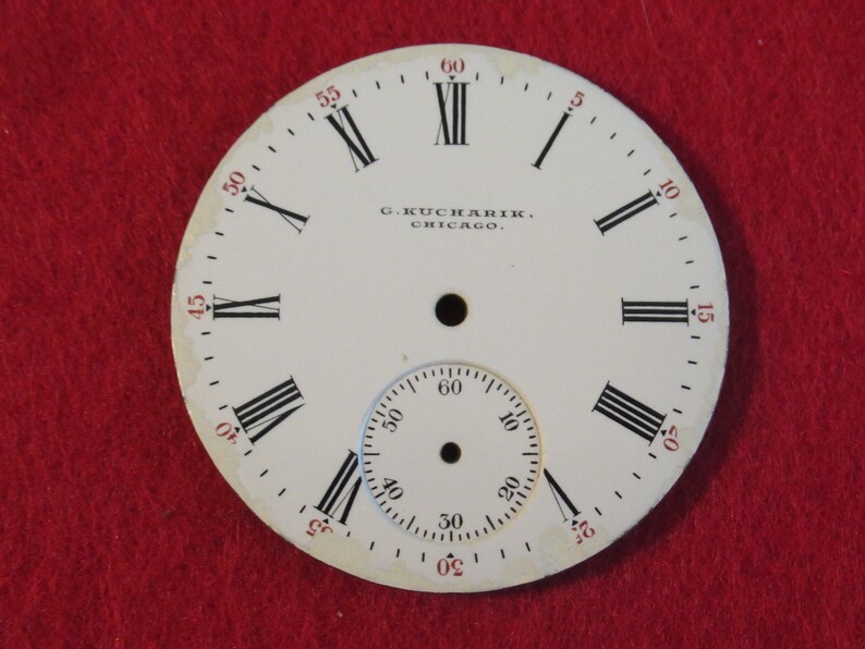 Original Pocket Watch Face Replacement G Kucharik Chicago 42mm Etsy