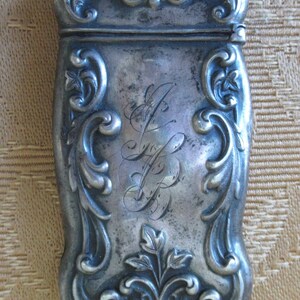 Antique 1890's Art Nouveau Sterling Silver Match Safe - Monogramed J ...