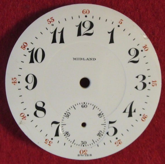 Original Pocket Watch Face Replacement Midland 43mm S… Gem