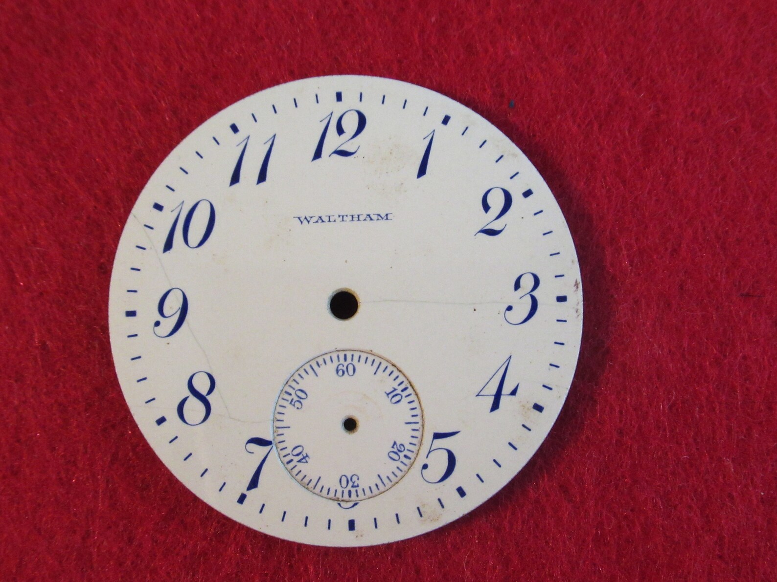 Original Pocket Watch Face Replacement Waltham Blue Face 38mm Etsy