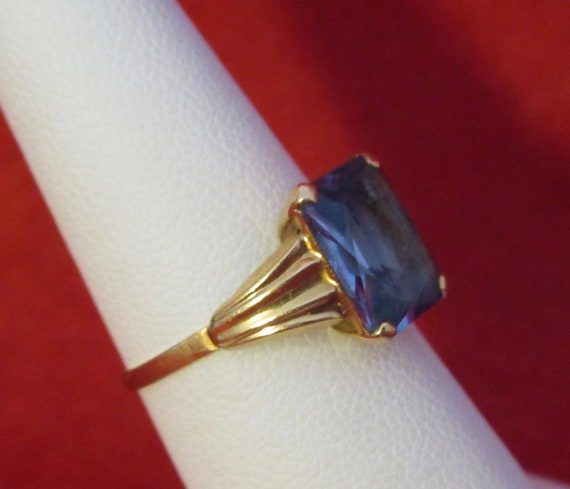 Original 1960's Swedish 18 Kt Yellow Gold Blue To… - image 4