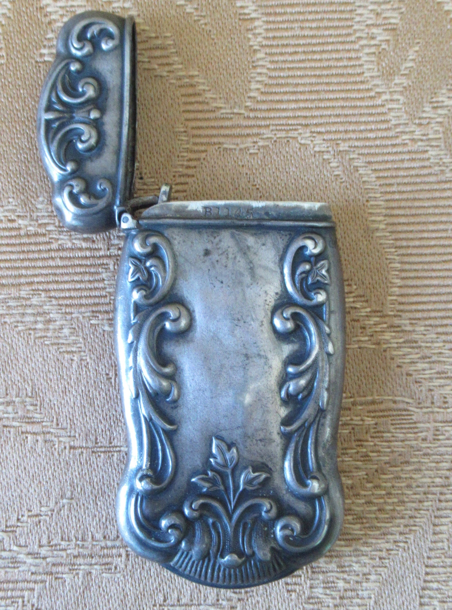 Antique 1890's Art Nouveau Sterling Silver Match Safe - Monogramed J ...