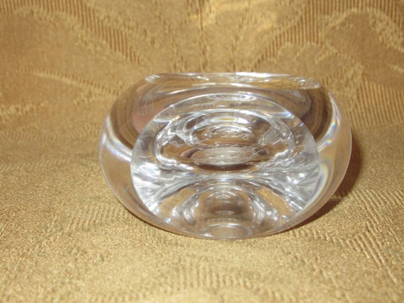 Vintage 1980's Kosta Boda Crystal Clear Signed Pe… - image 9