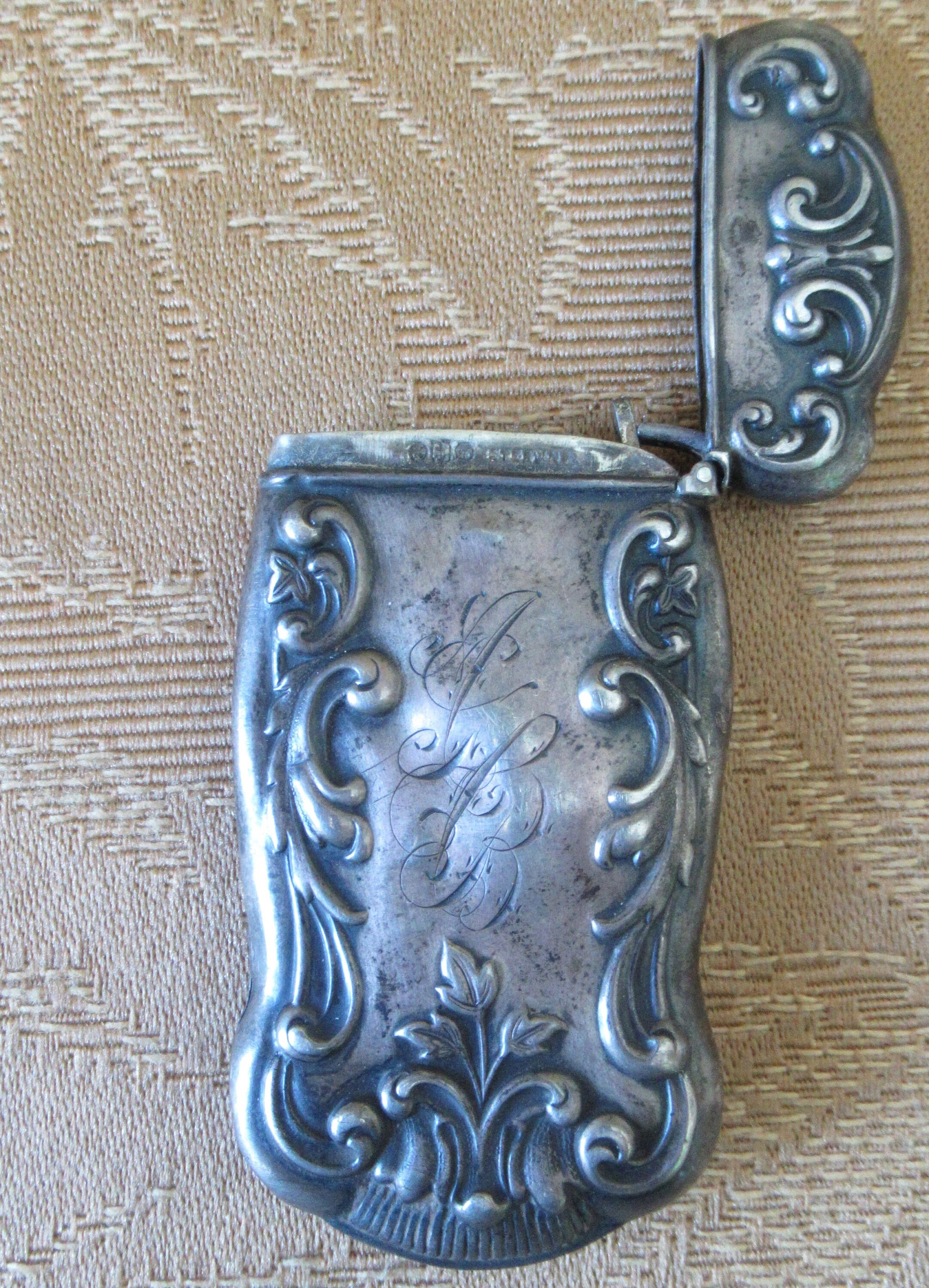 Antique 1890's Art Nouveau Sterling Silver Match Safe - Monogramed J ...