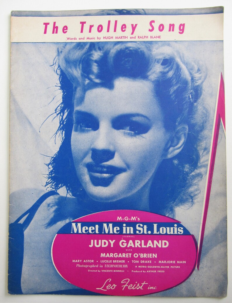 Judy Garland Vintage 1944 the Trolley Song Sheet Music - Etsy
