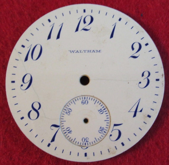 Original Pocket Watch Face Replacement Waltham Bl… - image 7