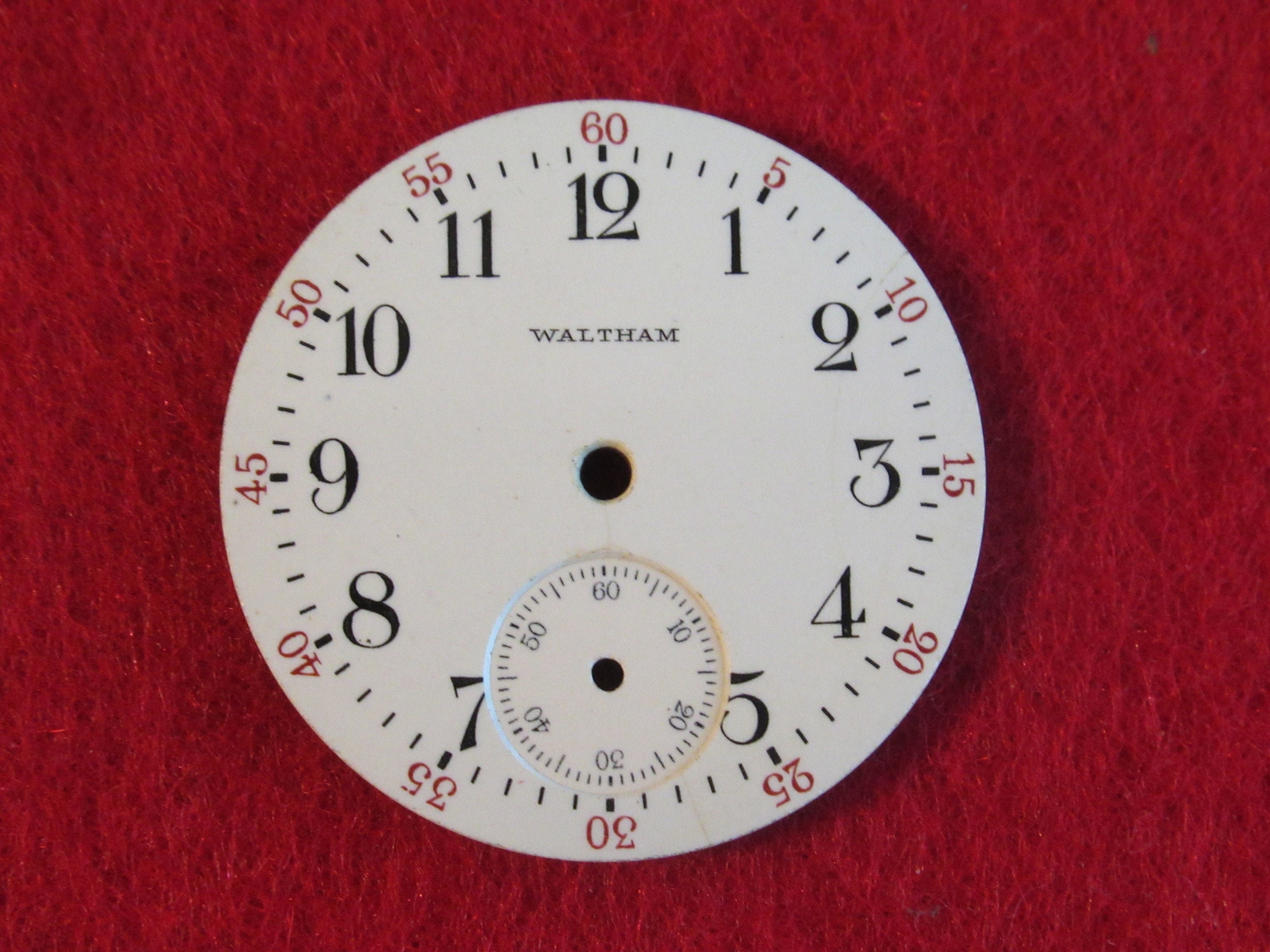 Original Pocket Watch Face Replacement Waltham 28mm Steam Punk Etsy