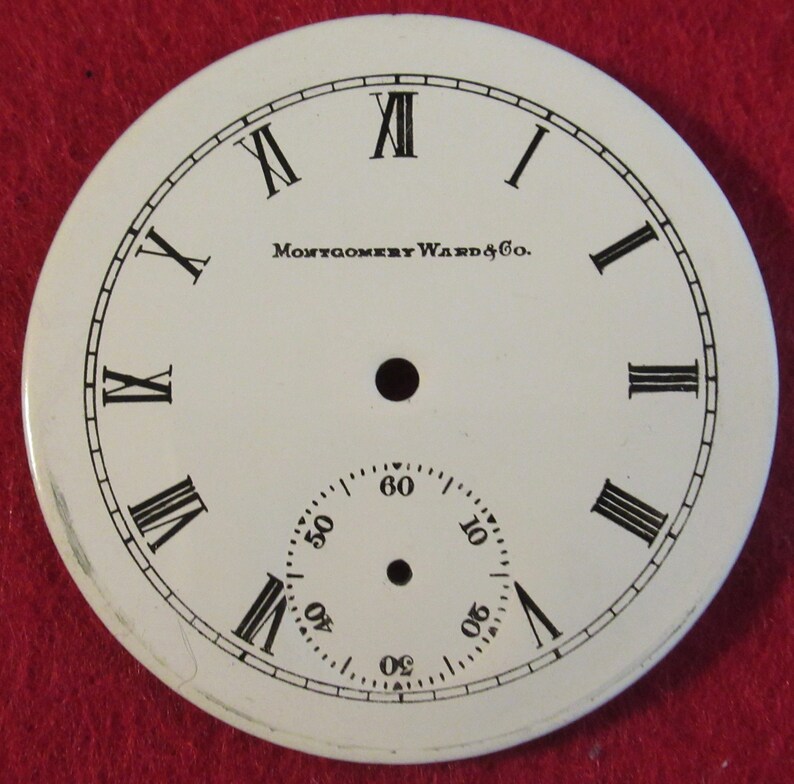 Original Pocket Watch Face Replacement Montgomery Ward Company Etsy