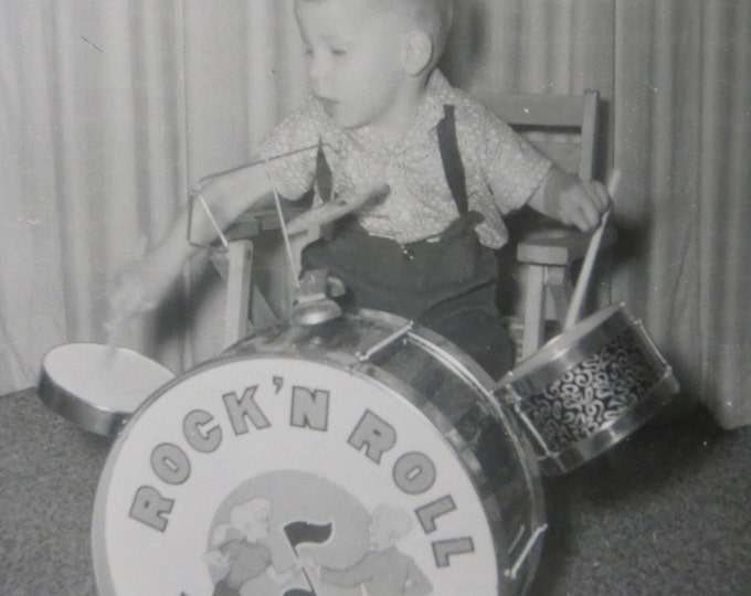 Rock N Roll 1950's Little Drummer Boy Snapshot Photo Etsy