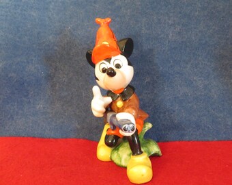 Vintage 1980s Goebel Mickey Mouse The Hunter Porcelain Figurine