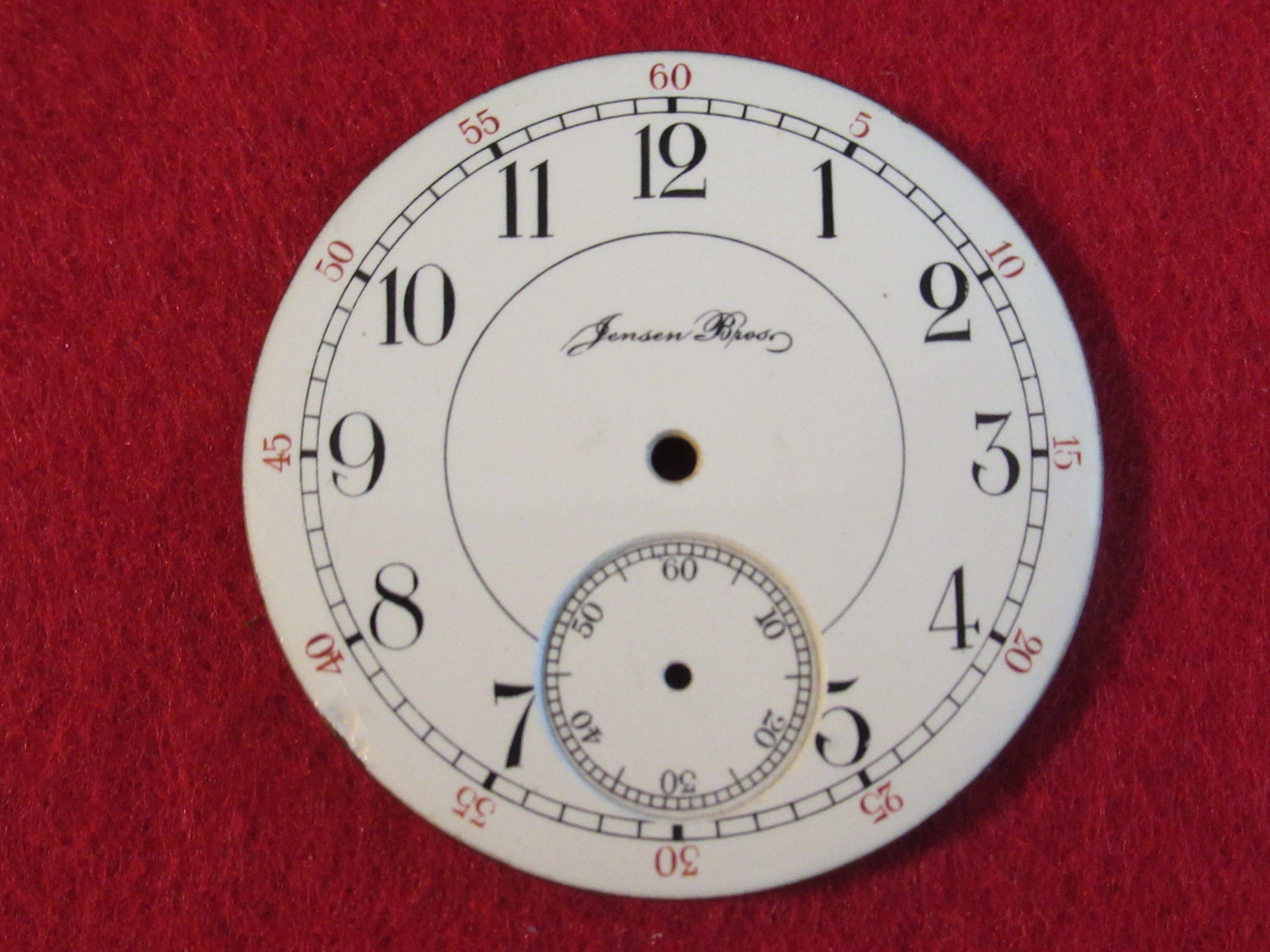Original Pocket Watch Face Replacement Jensen Brothers 43mm Etsy