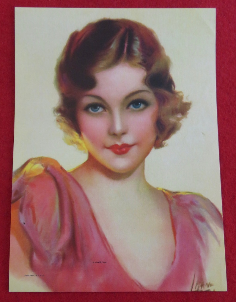 Sharon Glamor Girl Original 1930's Calendar Art Print - Etsy
