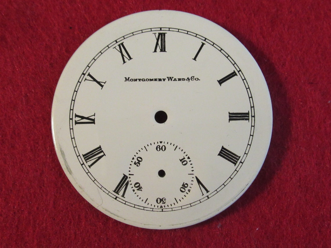Original Pocket Watch Face Replacement Montgomery Ward Company Etsy
