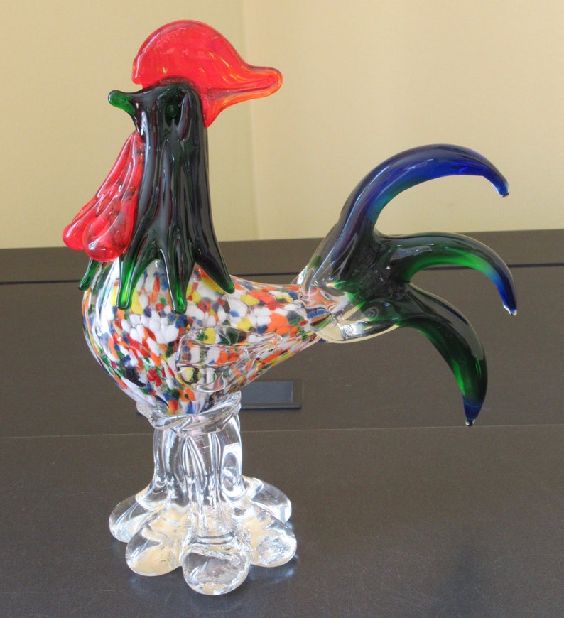 Vintage Large Heavy Murano Millefiori Art Glass Rooster Figurine Paperweight Glass Art Art Collectibles Delage Com Br