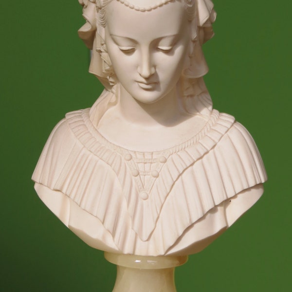 Beautiful Sad Angelica Maria Sculpture Bust By A. Giannelli Made In Italy After Fra Filippo Lippi