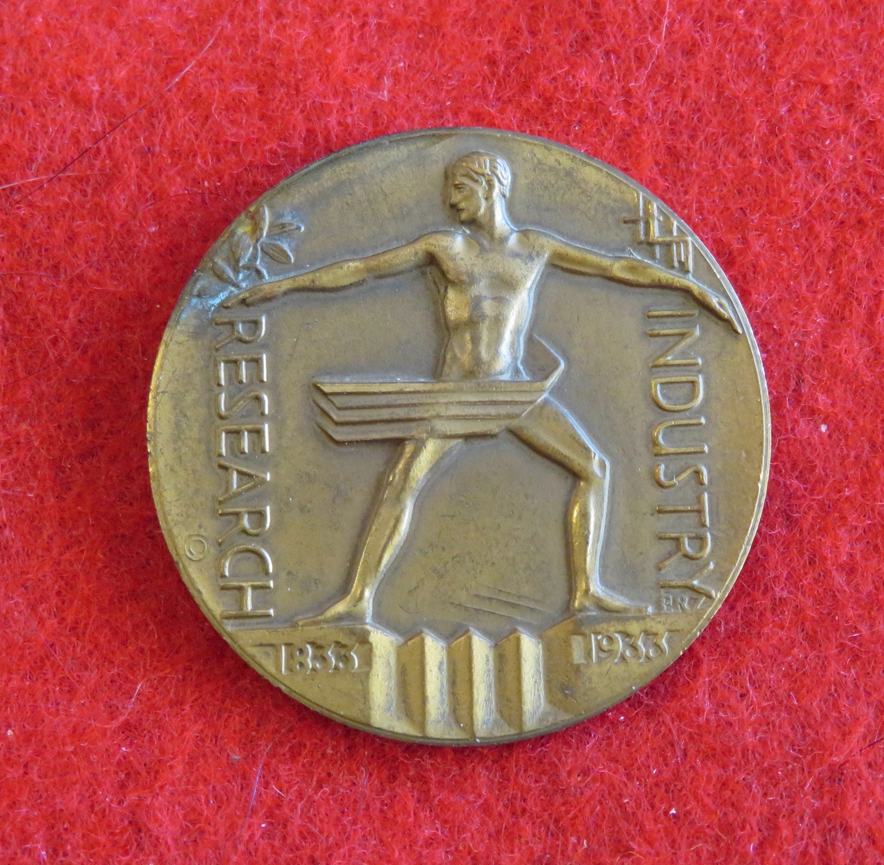 Art Deco Bronze Medallion: 1933 Chicago World's Fair Token by