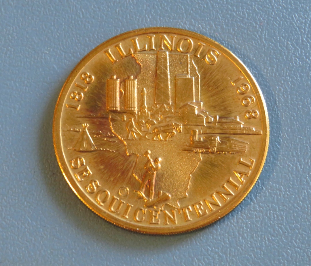 Vintage 1968 Illinois Sesquicentennial Commemoration Token Coin 150